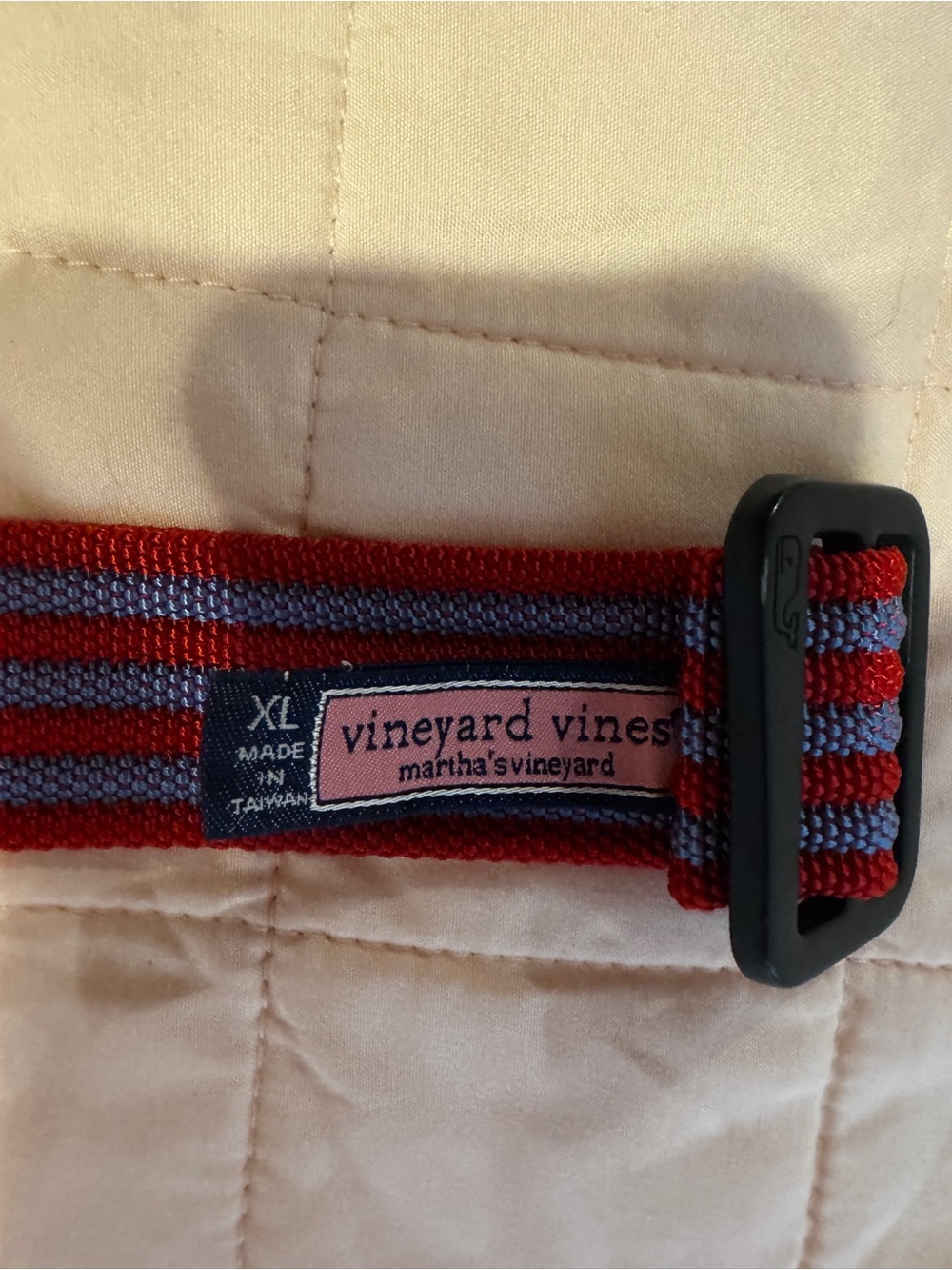 Vineyard Vines Kids Red and Blue Striped Webbing Belt
